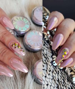 Nail Art - gelpolish met roze parelmoer